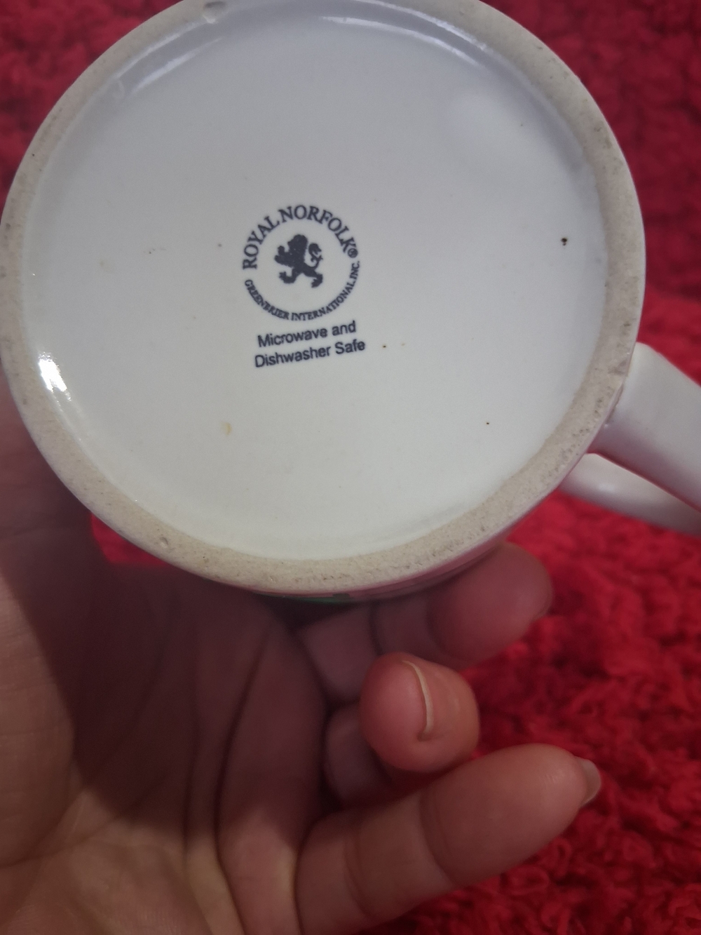 Royal Norfolk White Mug with Green Medical-Style Text - Picture 4 of 4